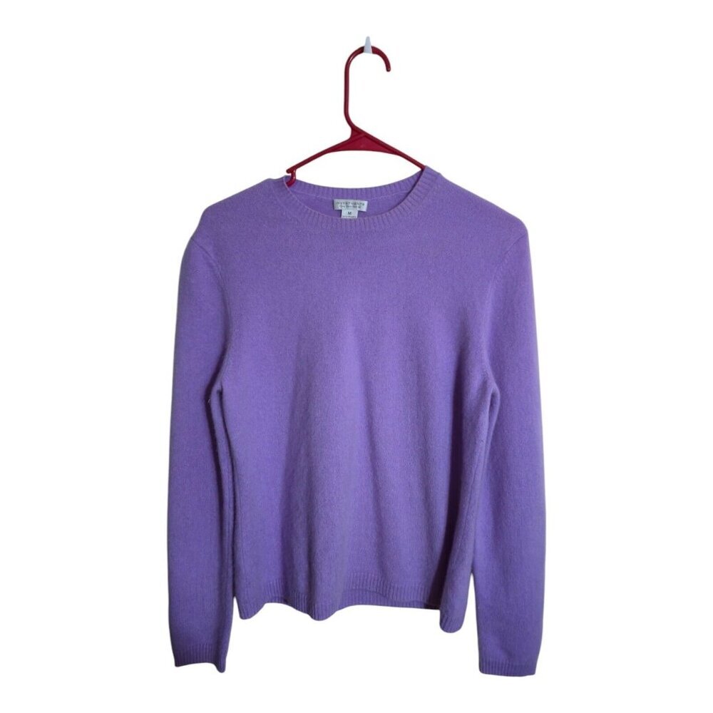 Investments Sweater Womens M Purple Fine Cashmere Cable Knit Career Minimalist